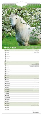 2026 BrownTrout Horse Lovers 5.88" x 16.5" Monthly Wall Calendar (9798330703722)