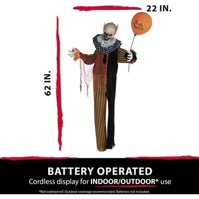 Haunted Hill Farm Life-Size Animatronic Clown (HHCLOWN-9FLSA)