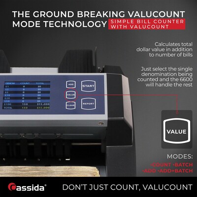 Cassida 6600UV Bill Counter, Gray