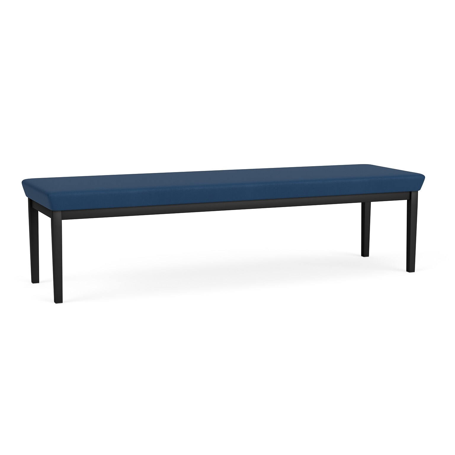 Lesro Amherst Steel Vinyl 3-Seat Bench, Patriot Plus Blue Ridge/Black (AS3001.SBK-01PPBR)