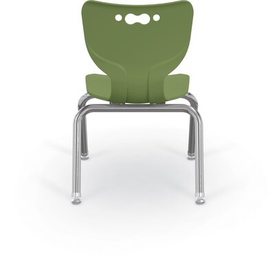 MooreCo 12" Hierarchy Student Chair with 4 Legs, Moss/Chrome Base (703673561891)