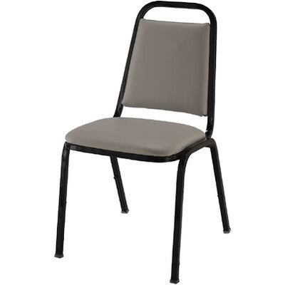 KFI® Vinyl Dome Seat Stacking Chairs; Gray Vinyl/Black Frame