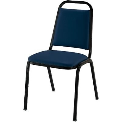 KFI® Vinyl Dome Seat Stacking Chairs; Blue Vinyl/Black Frame