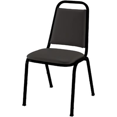 KFI® Vinyl Dome Seat Stacking Chairs; Black Vinyl/Black Frame