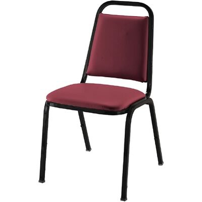 KFI® Vinyl Dome Seat Stacking Chairs; Burgundy Vinyl/Black Frame