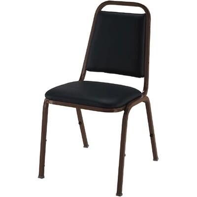 KFI® Vinyl Dome Seat Stacking Chairs; Black Vinyl/Mocha Frame
