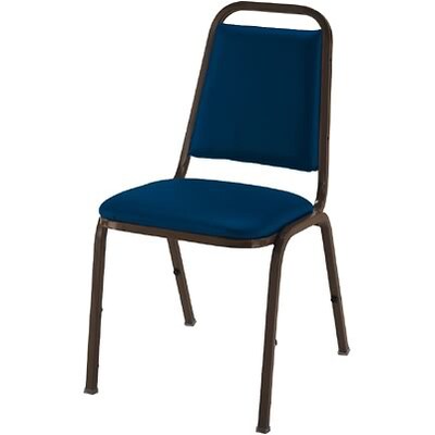 KFI® Vinyl Dome Seat Stacking Chairs; Blue Vinyl/Mocha Frame