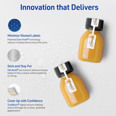 Avery Barbell Laser Multipurpose Labels, 0.5" x 2.5", White, 450/Pack (19479399156)