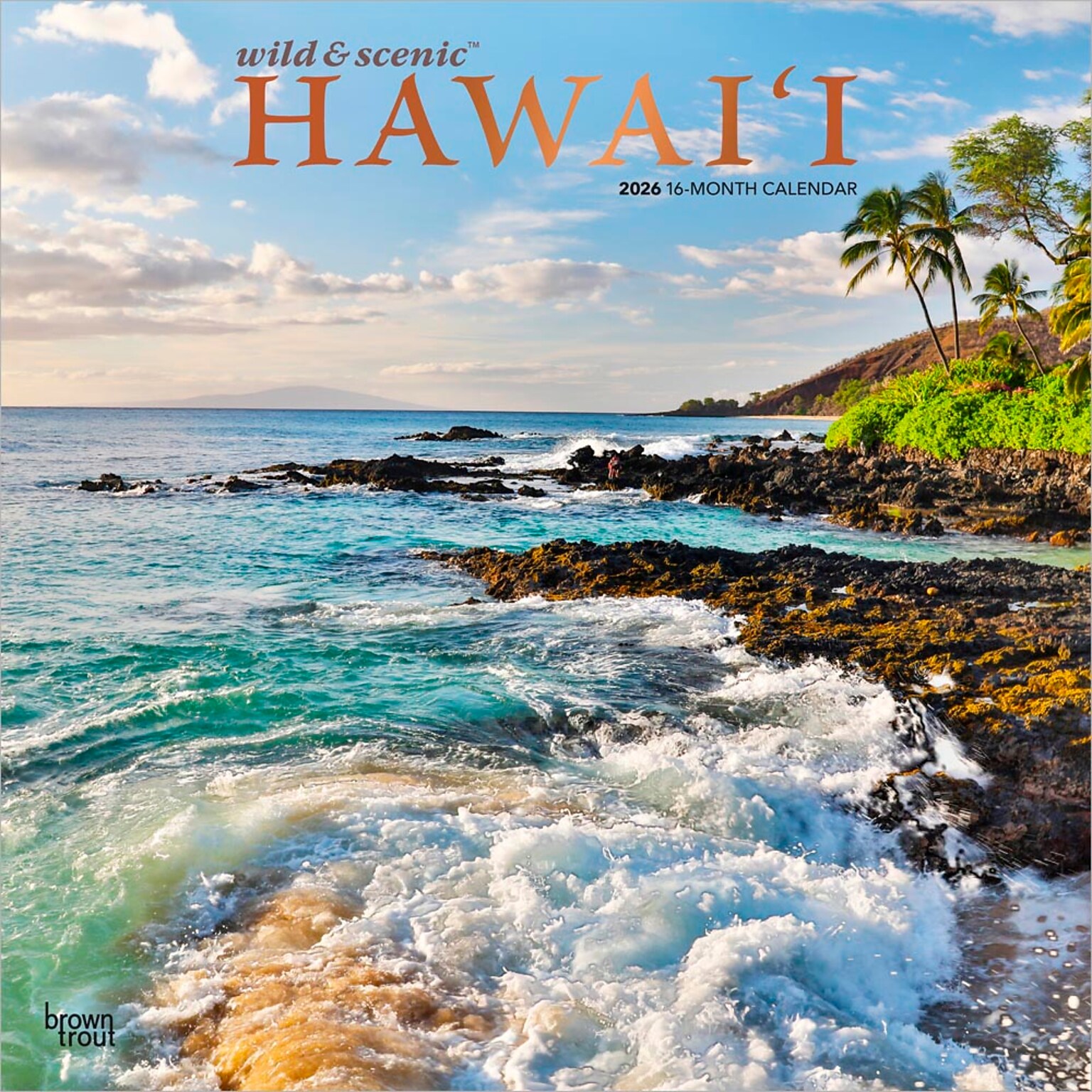 2026 BrownTrout Hawaii Wild & Scenic 12 x 12 Monthly Wall Calendar (9798330703609)