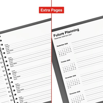 2025-2026 Staples 7" x 9" Academic Weekly & Monthly Planner, Black (ST25497-25)