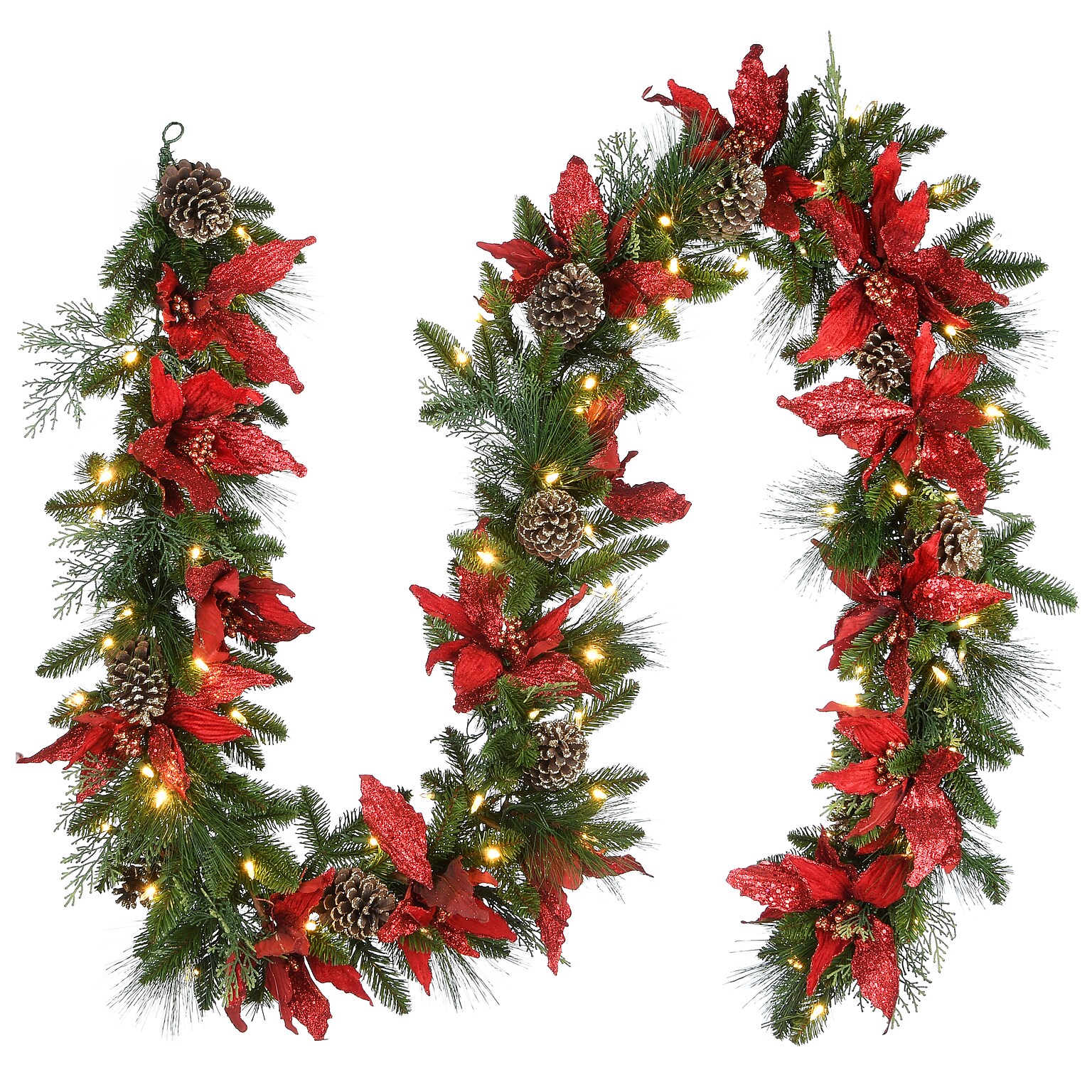 National Tree Company 9 Decorative Collection Garland with Clear Lights (DC3-355-9B)