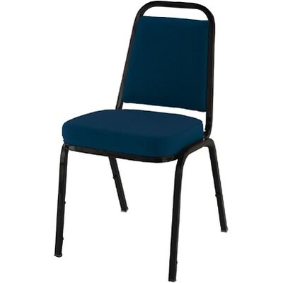 KFI® Crown Seat Fabric Stacking Chairs; Blue Fabric/Black Frame