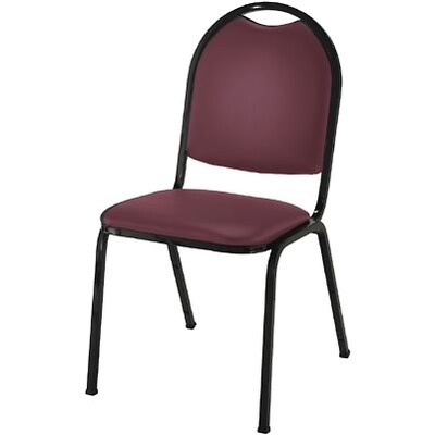 KFI® Round Back Fabric Stacking Chairs; Cabernet Fabric/Black Frame