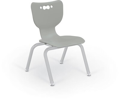 MooreCo 12 Hierarchy Student Chair with 4 Legs, Morning Fog/Platinum Base (703673563055)