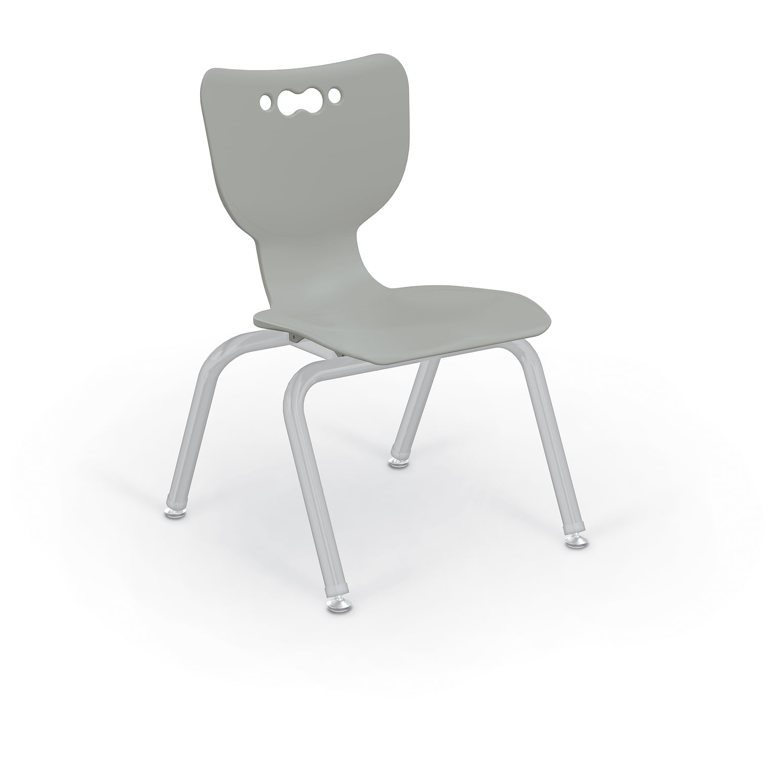 MooreCo 12 Hierarchy Student Chair with 4 Legs, Morning Fog/Platinum Base (703673563055)