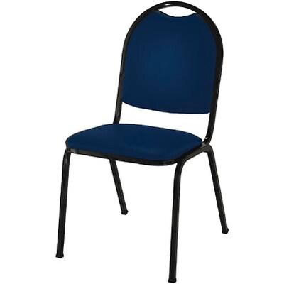 KFI® Round Back Fabric Stacking Chairs; Blue Fabric/Black Frame