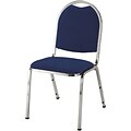 KFI® Round Back Fabric Stacking Chairs; Blue Fabric/Chrome Frame