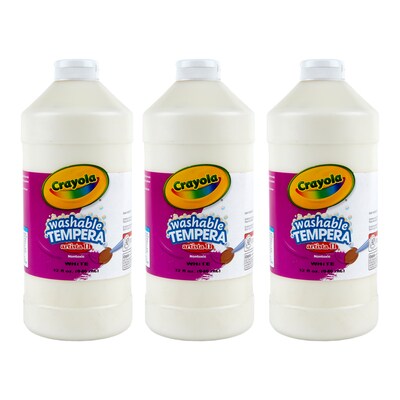 Crayola Artista II Washable Tempera Paint, White, 32 oz., 3/Bundle (BIN543132053-3)