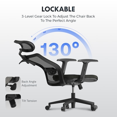 FlexiSpot Ergonomic Mesh Swivel Computer and Desk Chair, Black (C3B-FM)