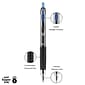 uniball 207 Retractable Gel Pens, Medium Point, 0.7mm, Blue Ink, 36/Pack (1921064)