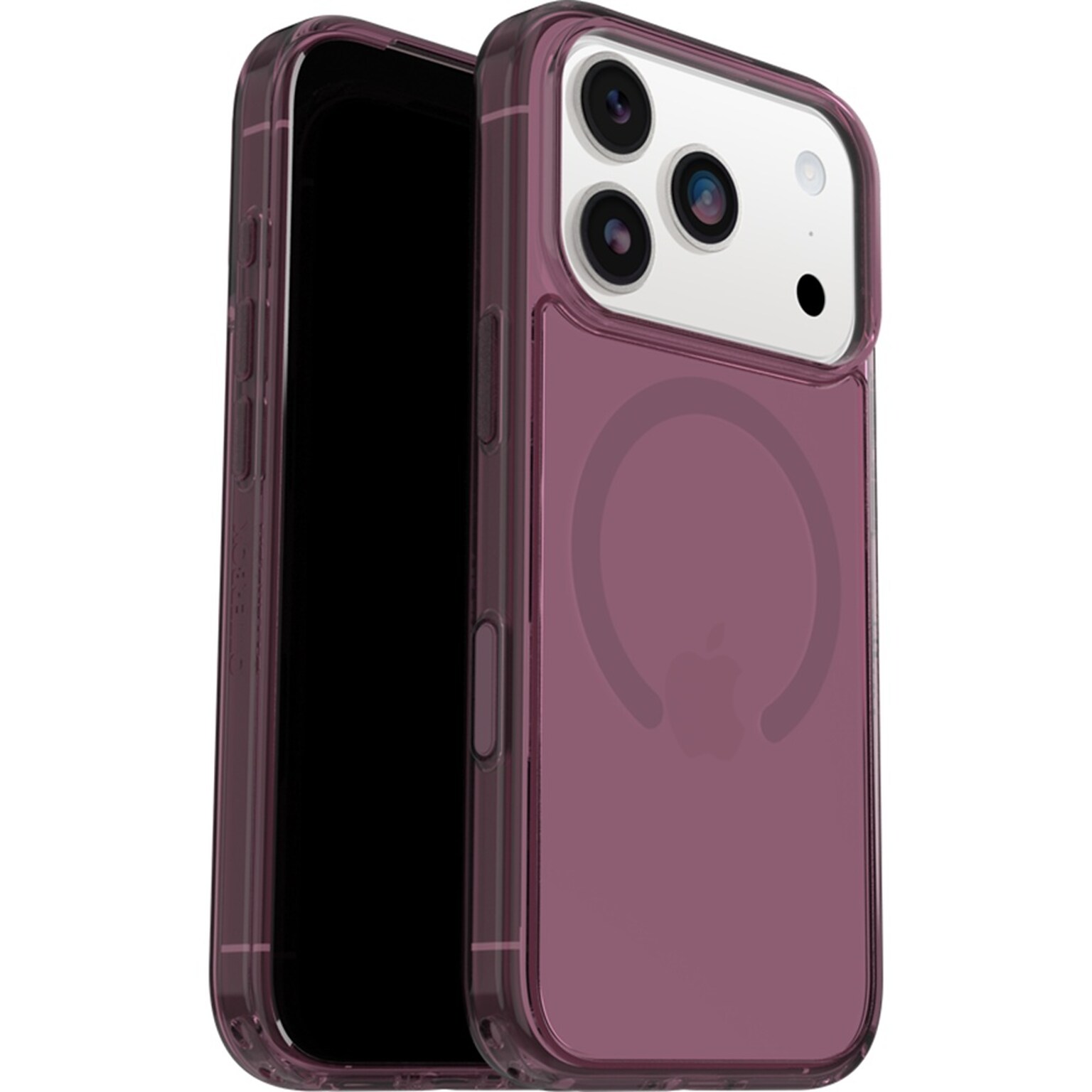 OtterBox Symmetry Series Clear MagSafe Phone Case for iPhone 17 Pro, Shock Absorbing, Purple Mystery (77-98846)