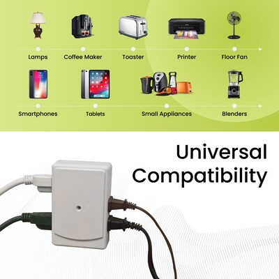 GoGreen Power Side Mount Wall Tap, 6 Outlet White (GG-16000TSM)