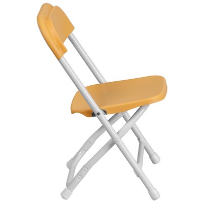 Flash Furniture Plastic Kids Folding Chair, Yellow, 2 Pieces (2YKIDYL)