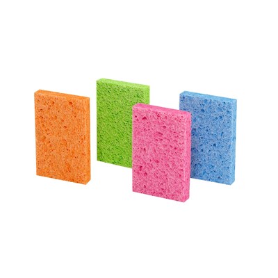 Scotch-Brite Ocelo Handy Multi-Purpose Sponges, Assorted Colors, 4 Sponges/Pack (7274-FD)