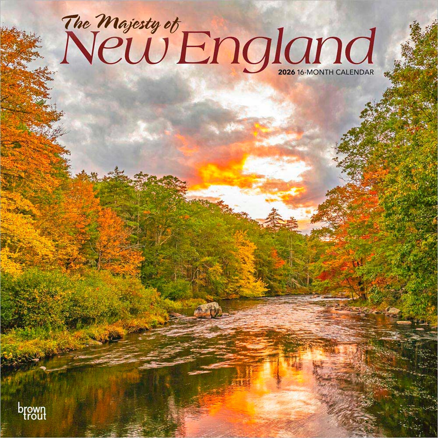 2026 BrownTrout The Majesty of New England 12 x 12 Monthly Wall Calendar (9798330704484)