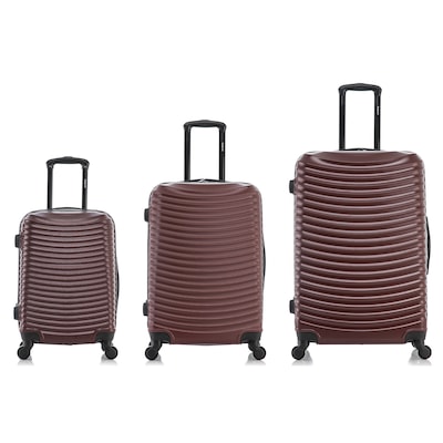 DUKAP Adly 3-Piece Hardside Spinner Luggage Set, TSA Checkpoint Friendly, Wine (DKADLSML-WIN)