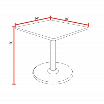 Regency Cain Square Laminate Platter Base Table, 36"D x 36"W, Cherry (TP3636CHGY)