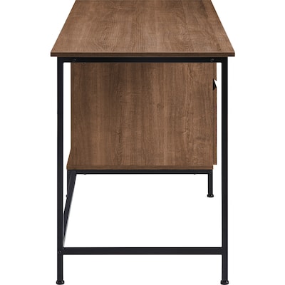 Lorell SOHO  55" W Desk with Side-Drawers, Walnut (LLR97615)