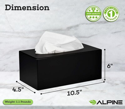 Alpine Industries Black Acrylic Facial Tissue Box Containers, 2/Pack (408-BLK-2PK)