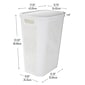 Mind Reader 15.85-Gallon Slim Laundry Hamper with Lid, Plastic, White (HBIN60-WHT)