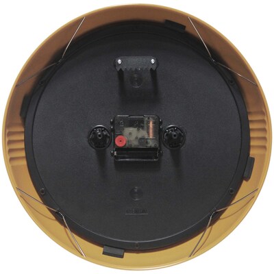 Infinity Instruments Round Retro Saffron Wall Clock, Aluminum, 12" (10940SY-12)