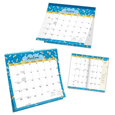 2027 BrownTrout Busy Bees 14.25" x 13" Monthly Calendar, Assorted Colors (9798330716166)