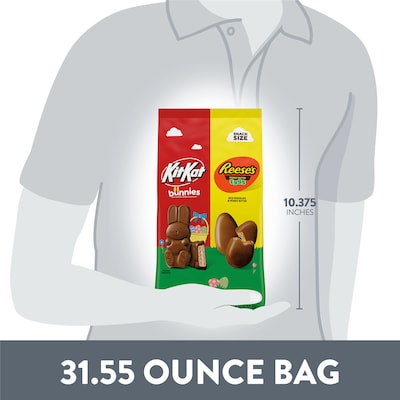 REESE'S and KIT KAT Snack Size Assorted Milk Chocolate Candy Variety Bag, 31.55 oz. (HEC46189)