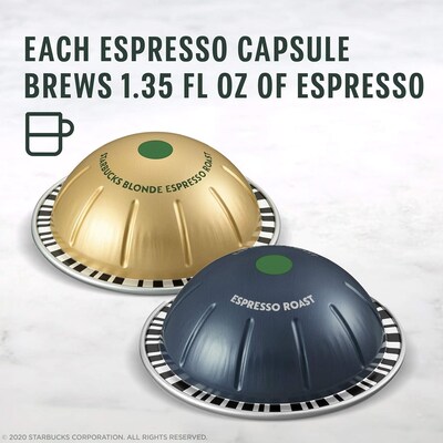 Starbucks Variety Pack Coffee Nespresso Vertuo Capsules, 50/Box (117668)