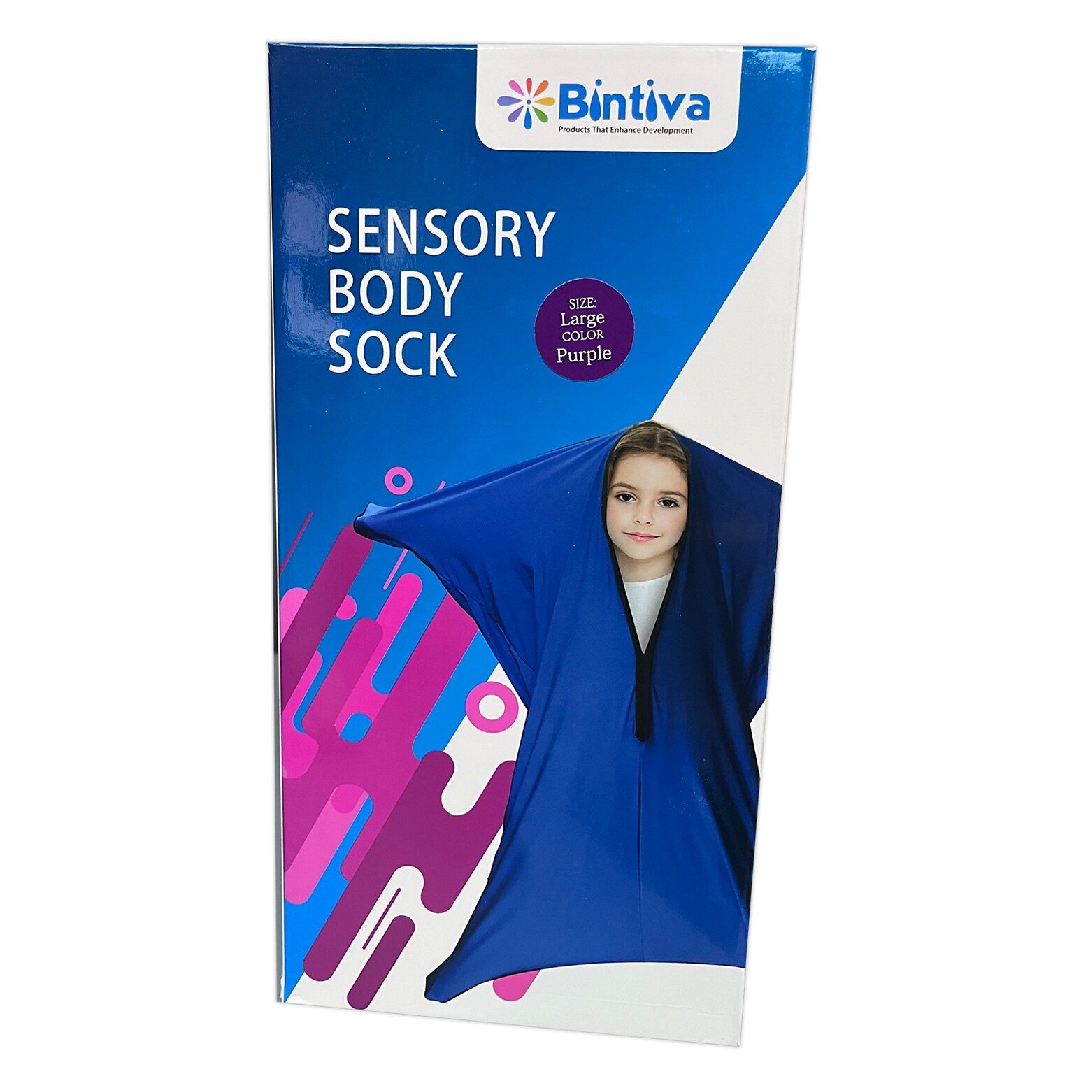 Bintiva Large Sensory Body Sock, Purple (BNVSENSOXLG)