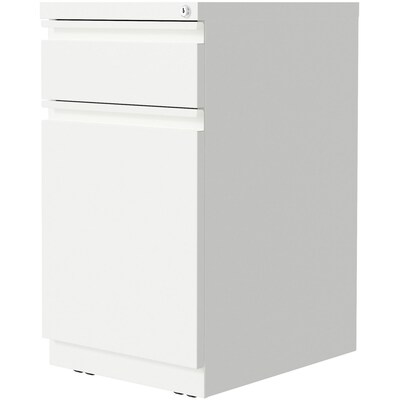 Lorell SOHO 2-Drawer Mobile Vertical File Cabinet, Letter Size, Lockable, 20"H x 15"W x 27.8"D, White (LLR03103)