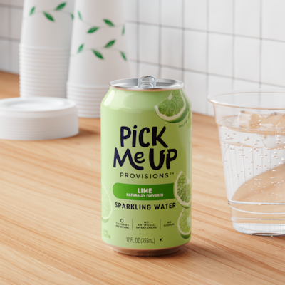 Pick Me Up Provisions™ Lime Sparkling Water, 12 oz., 24 Cans/Carton (PM63524)