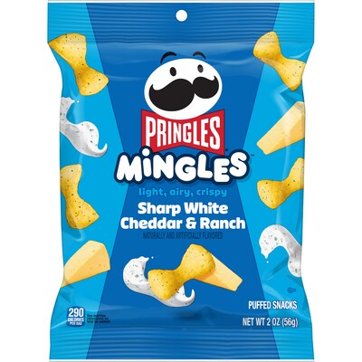 Pringles Mingles Sharp White Cheddar & Ranch Puffed Chips, 2 oz., 6/Carton (3800028141)