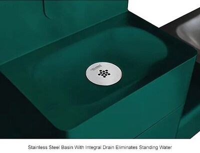Global Industrial Outdoor Drinking Fountain w/ Bottle Filling Station, Green (761216GN)