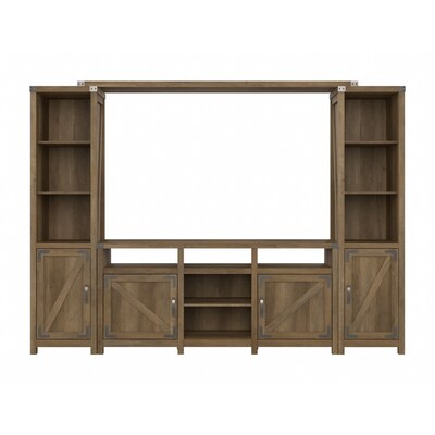 Bush Furniture Knoxville 65W Farmhouse Entertainment Center with Shelves, Reclaimed Pine (CGR023RCP)