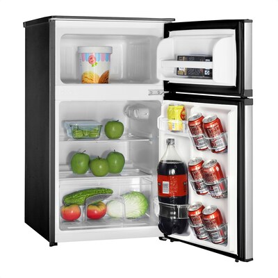 Magic Chef 3.1 Cu. Ft. Energy Star Mini Refrigerator with Top Freezer, Stainless Look (HMDR310SE)