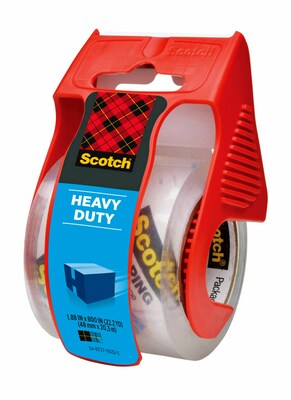 Scotch® Heavy Duty Shipping Packing Tape with Dispenser, 1.88 x 22.2 yds., Clear (142)