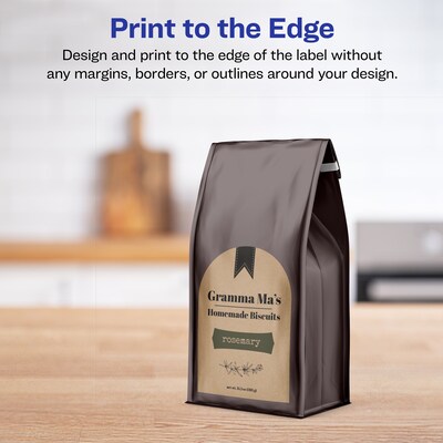 Avery Laser/Inkjet Decorative Edge Multipurpose Labels, 4.75" x 3.5", Kraft Brown, 400 Labels/Box ( 94600)