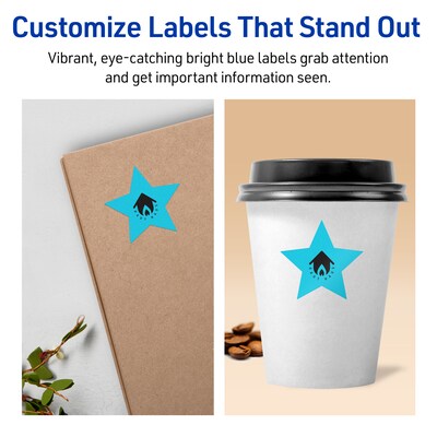 Avery Printable Burst Multipurpose Labels, 2-1/4" x 2-3/8", Bright Blue, 240/Pack (94611)