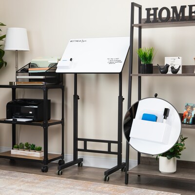 Mind Reader 24"W Adjustable Standing Whiteboard Desk, Black (SDWBOARD-BLK)