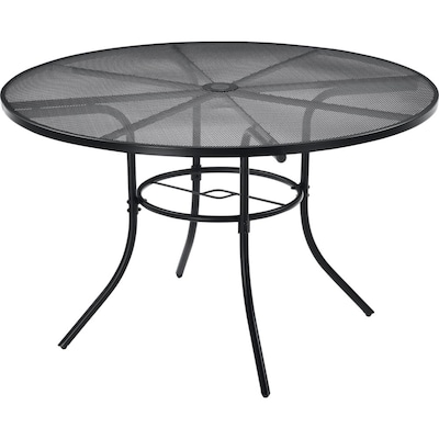Global Industrial 48 Round Outdoor Cafe Table, Steel Mesh, Black (262082)